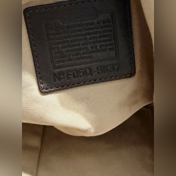 Coach Lurex Hobo Bag Metallic Tan Logo Print 8K37 | Gold Python Handle | EUC - Picture 9 of 10